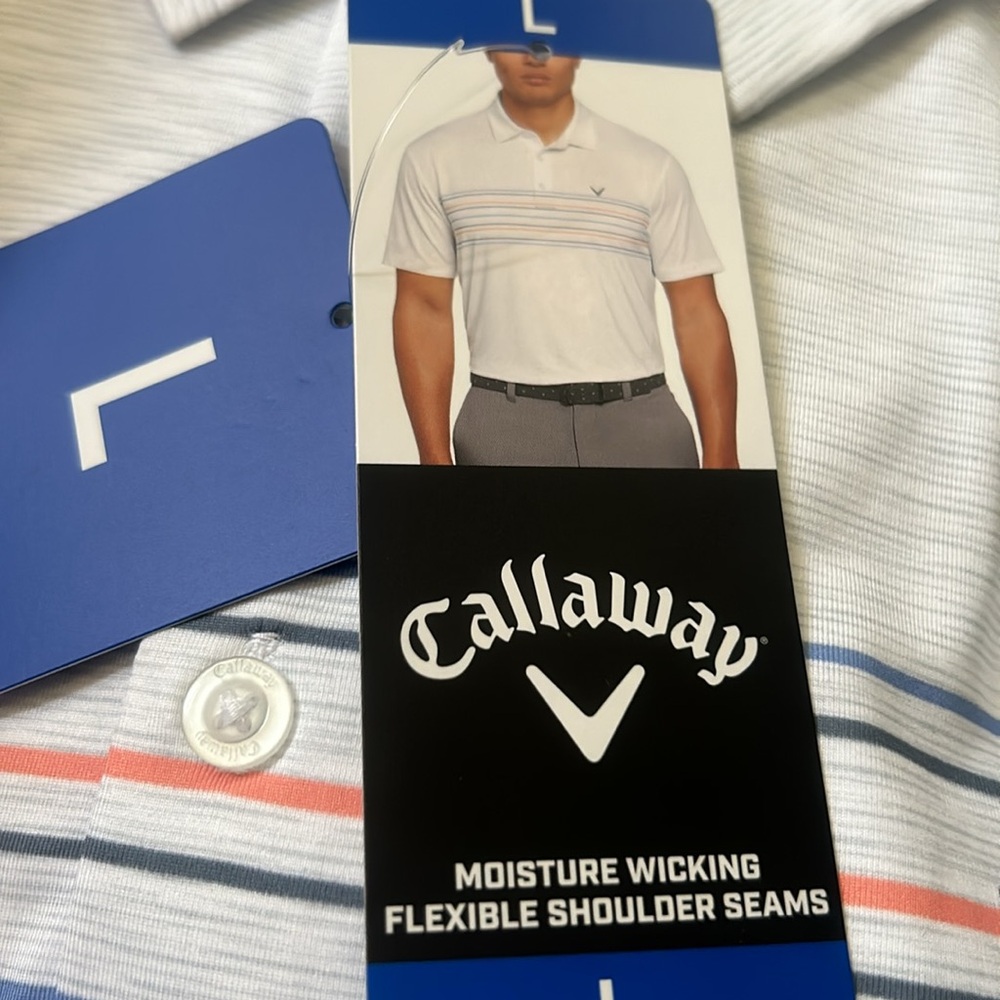 Callaway polo shirt size L, XXL grayish white NWT